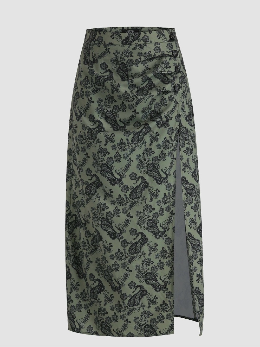 PAISLEY PATTERN SLIT LONG SKIRT